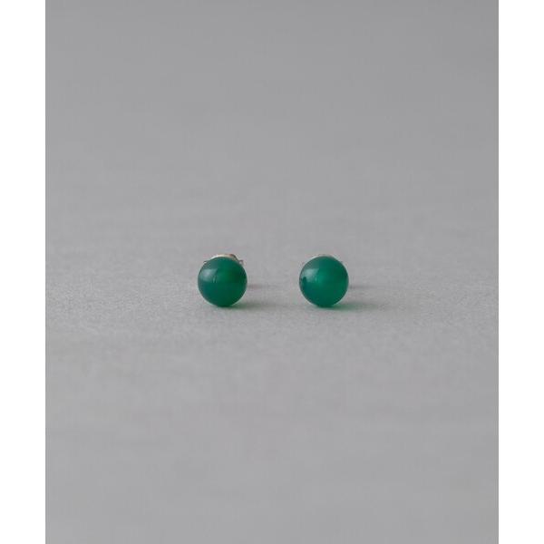 ピアス PT900 グリーンカルセドニー ピアス レディース