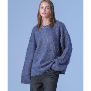 セーター ニット LONG SLEEVE WOOL MIXED SHAGGY KNIT / ロングスリーブウール混シャギーニット メンズ レディース