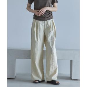 パンツ タフタツータックワイドパンツ レディース