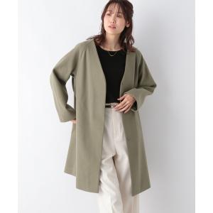 軽やかストレッチノーカラーコート/194249 レディース