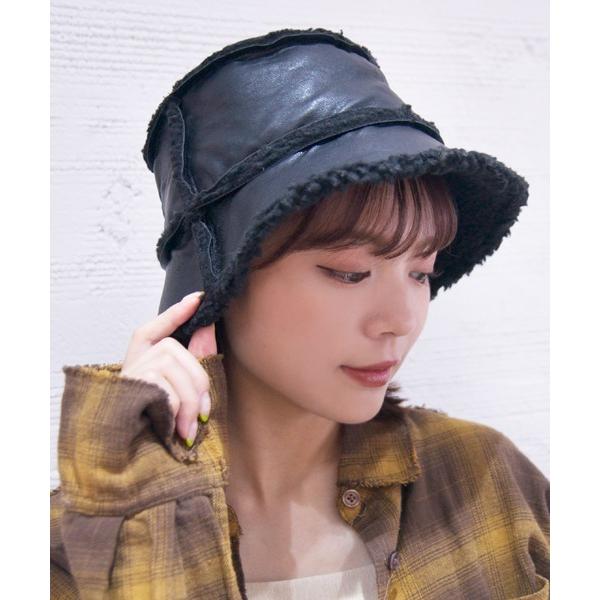 帽子 ハット フェイクレザーカットオフハット レディース メンズ