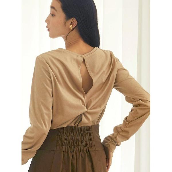 ブラウス シャツ バックツイストカットソー レディース