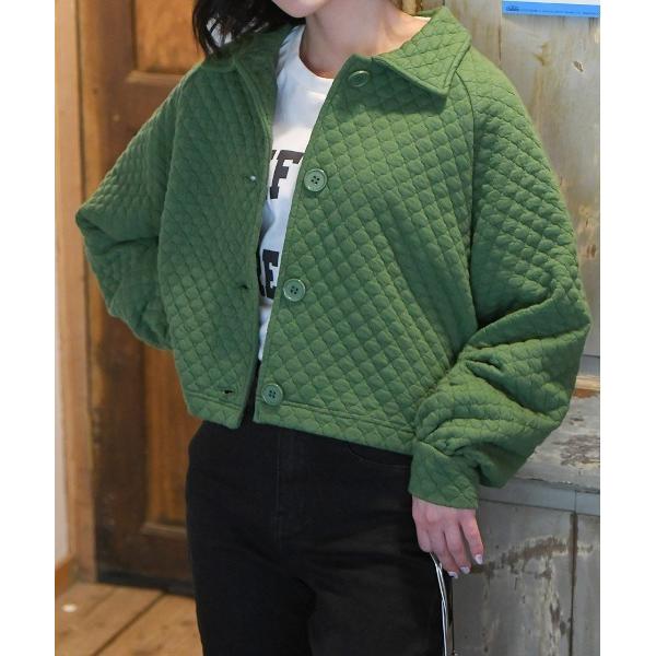 ブルゾン アウター 袖ボリューム 中綿 キルティングジャケット レディース