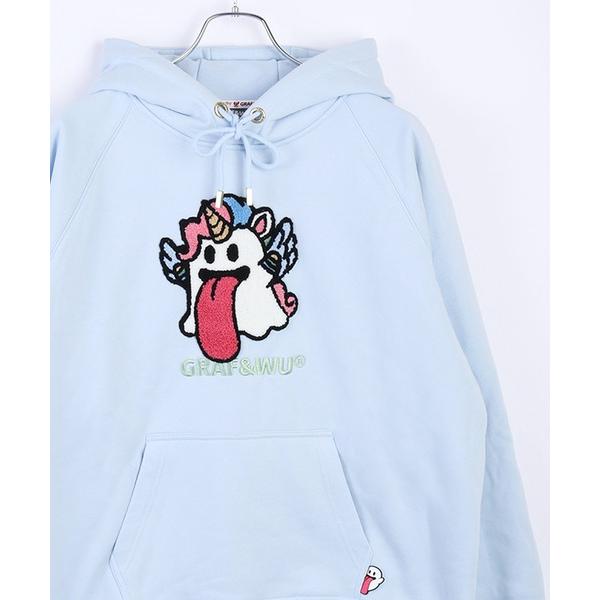 パーカー GRAF＆WU 1ベロ ゴースト 裏起毛 プルパーカー メンズ レディース