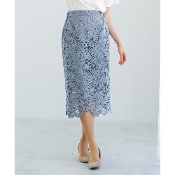 スカート 入学式 卒業式 「 装いを格上げする華やぎスカート 」スカラップレースロングタイトスカート