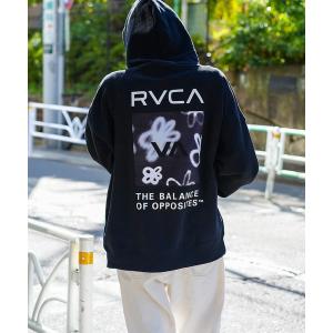 パーカー RVCA メンズ  HI SPEED FLORAL HOODIE パーカー「2023年秋冬モデル」/ルーカフラワーモチーフブランドロゴバック