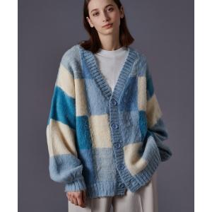 カーディガン PATCHWORK V-NECK CARDIGAN / パッチワークVネックカーディガン
