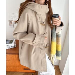 コート ダッフルコート レディース ニットモッサミドル丈ダッフルコート