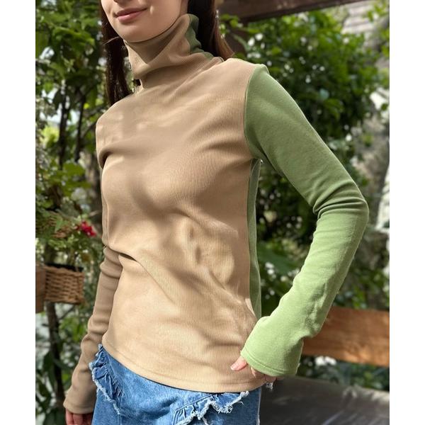 ニット セーター 「Regular Item」カラーブロックリバーシブルハイネック レディース