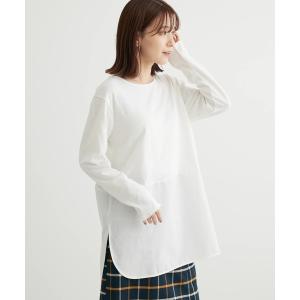 tシャツ 裾ドッキングホワイトインナー レディース