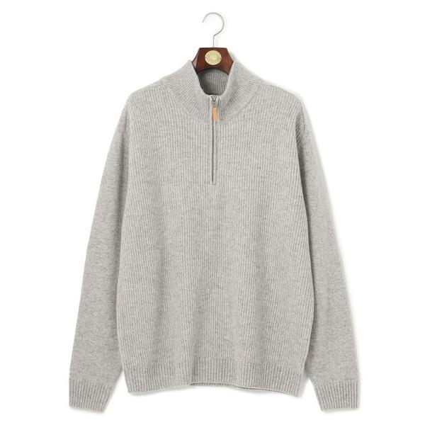 セーター ニット 「KING SIZE」「Cash Lamb&apos;s Wool」畔編みハーフジップ ニッ...