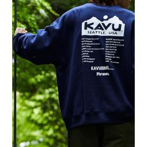 スウェット メンズ 限定展開 KAVU×FREAK'S STORE/カブー 別注 ビッグシルエット バックプリント クルーネックスウェット/TOUR