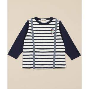 tシャツ ベア刺しゅうサスペンダー長袖Ｔシャツ キッズ 子供服 女の子