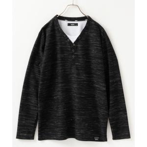 メンズ tシャツ Tシャツ MOSSIMO（モッシモ）杢ストライプヘンリーネックロンT｜zozo