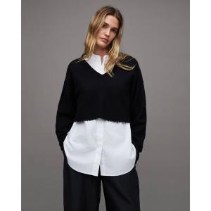 アンサンブル DONNA 2-IN-1 SHIRT CROPPED JUMPER | DONNA 2-IN-1 シャツ クロップド ニット・セーター