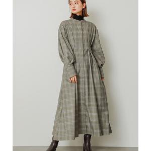 ワンピース 「COMPACT/低身長向けサイズ展開あり」ウエストタックフレアシャツワンピース
