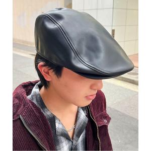 帽子 メンズ フェイクレザー素材　シンプルハンチング｜ZOZOTOWN Yahoo!店