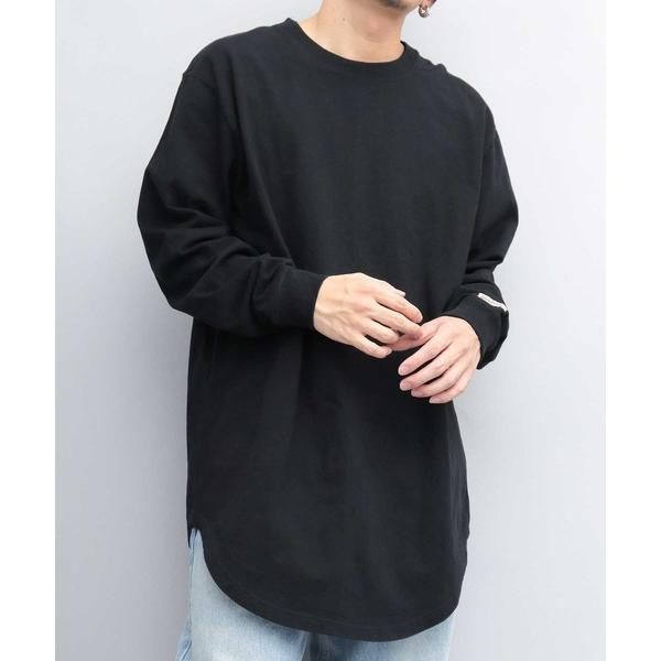 tシャツ USAコットン 袖リブ レギュラーロングシルエット ラウンドカット ロングスリーブTシャツ...