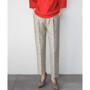 パンツ ドットジャガードテーパードパンツ「洗える」 レディース