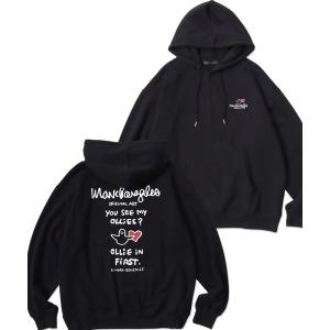 パーカー MARK GONZALES ARTWORK COLLECTION/マークゴンザレス 別注 オーバーサイズ 裏起毛 ストリート バックプリント