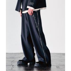 メンズ パンツ Wizzard ウィザード / CUT OFF BAGGY PANTS セットアップカットオフバギーパンツ ワイドスラックス / W2｜zozo