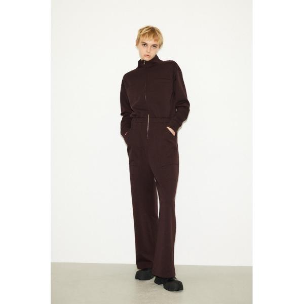 オールインワン レディース THROW FRONT ZIP PONTE JUMPSUITS フロント...