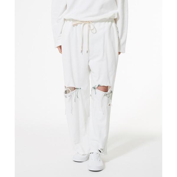 ワイドパンツ スウェットパンツ ジャージ LOOPING DAMAGE SWEAT PANTS メン...