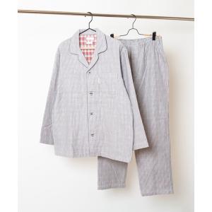 パジャマ 「arakawa1886」3重ガーゼストライプ×チェック　パジャマ メンズ