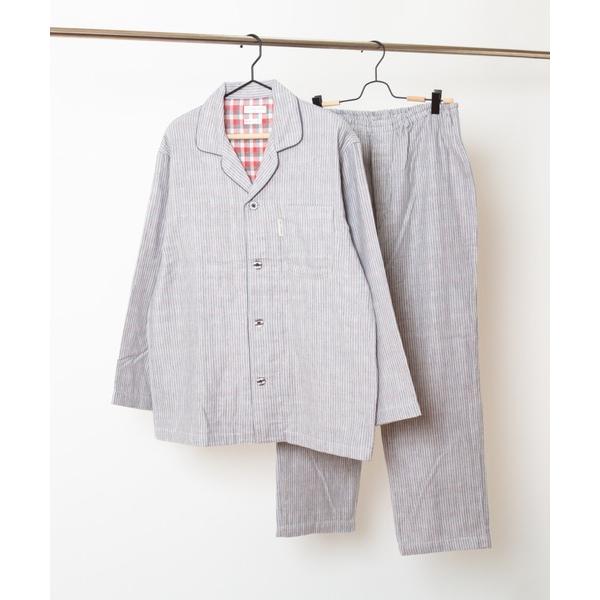 パジャマ 「arakawa1886」3重ガーゼストライプ×チェック　パジャマ メンズ