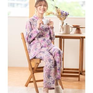 パジャマ ルームウェア 「LIBERTY」ニットキルトプリント（Mauve）　パジャマ レディース