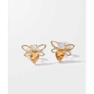 k*p様 K10 はち　ピアス　シトリン　ホワイトトパーズ Jewel closet by L&Co. 蜂 ハチ ピアス はち レディース ラッキー