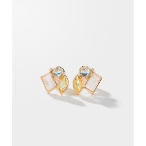 K10 ピアス 蜂 はち ハチ ビー bee モチーフ ホワイトトパーズ