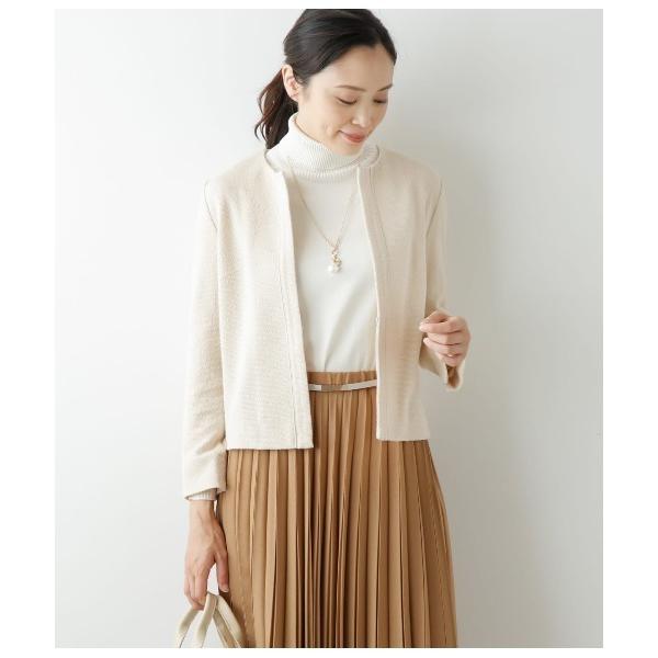 ジャケット ノーカラージャケット バルキーツィードジャージー ノーカラージャケット レディース