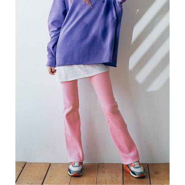 パンツ R4167 ストレッチリブフレアレギンス レディース