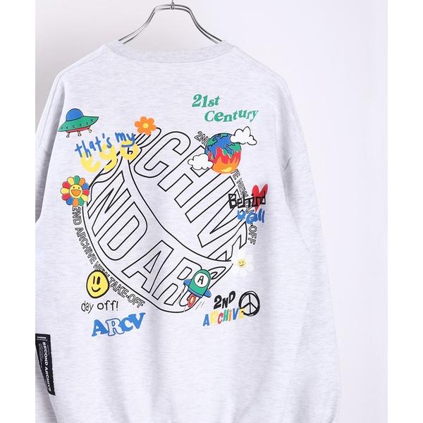 トレーナー スウェット 2ND ARCHIVE ペンギン・花・おばけ・くま 長袖 グラフィックトレー...