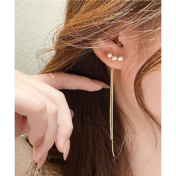 ピアス 「CHOUEL closet」2way3連パールチェーンピアス レディース