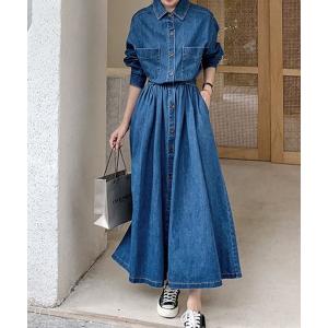Dream garden（ドリームガーデン） シャツワンピース デニムロング