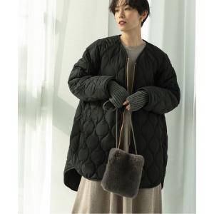 アウター アームウォーマー付き キルティングロングコート「洗える」 レディース