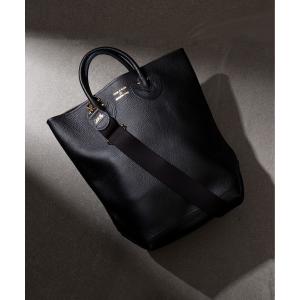 YOUNG & OLSEN 黒 レザー ハンドバッグ YOUNG & OLSEN/ヤングアンドオルセン EMBOSSED LEATHER TOTE XS レザー