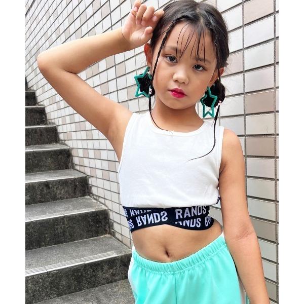 タンクトップ 肌着 RandS/R ロゴゴムクロスショートタンク キッズ 子供服 女の子