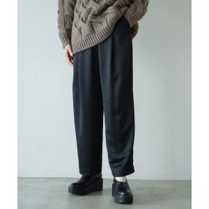 ワイドパンツ スラックス パンツ SATIN SLACKS PANTS レディース