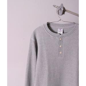 トレーナー スウェット (LK)「JEMORGAN」ビッグ ワッフル ヘンリーネック スウェット プルオーバー メンズ レディース