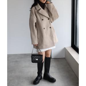 コート ピーコート 2way スタンドカラーPコート