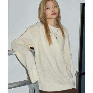 セーター ニット オーバーサイズウォッシャブル5ゲージクルーネックニット メンズ レディース