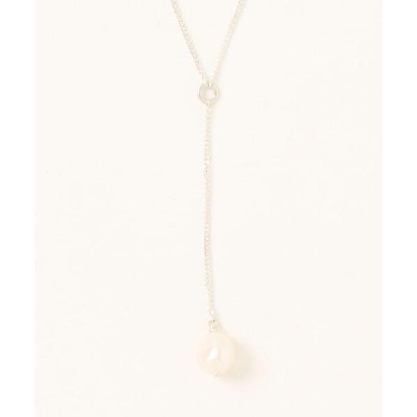 ネックレス レディース 「MERAKI」 Silver Pearl Drop necklace