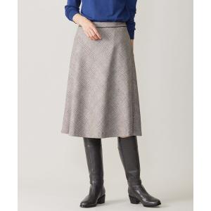 スカート ウールシルクツイードグレンチェック ジャンパースカート