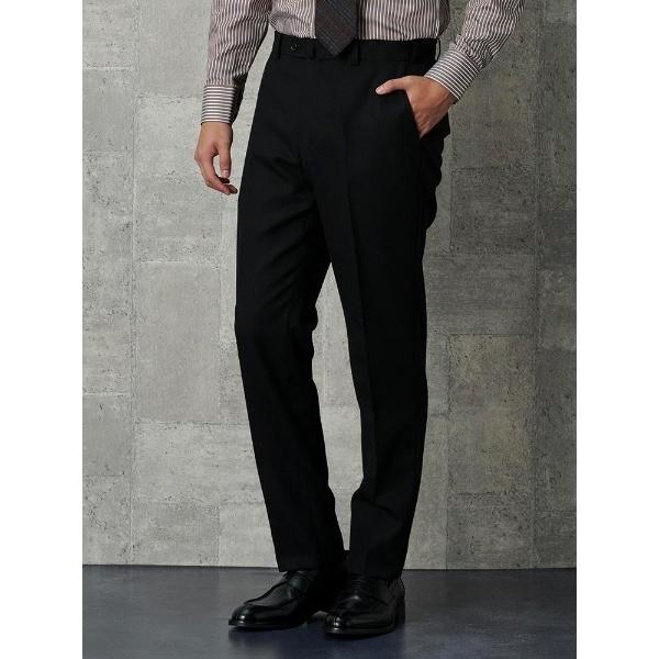 スラックス ロイヤル　ウール　テーパードフィットパンツ　ブラック メンズ