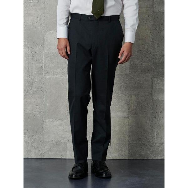 スラックス クラシック　ウール　テーパードフィットパンツ　チャコールグレー メンズ