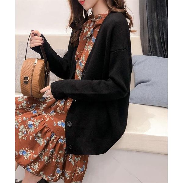 カーディガン 「さらっと羽織れる！大人コーデに」スタンダードカラーニットカーディガン レディース