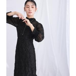 atlo（アトロ） ドレス ミモレ丈＆袖ありフォーマルジャガード